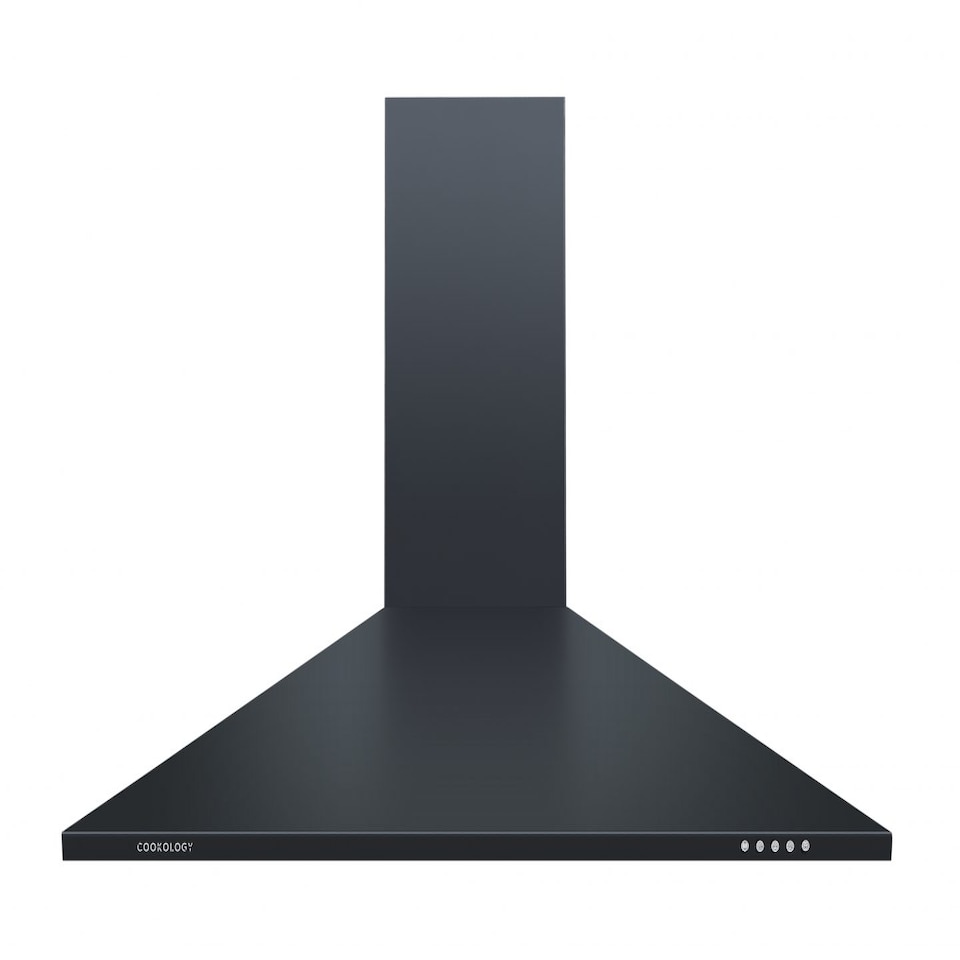 image 1 of Cookology 90cm Black Chimney Cooker Hood - Energy Rating A