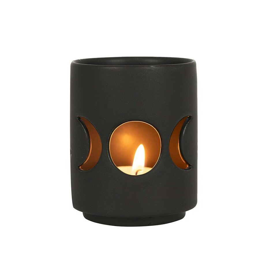 image 1 of Something Different Triple Moon Cut Out Candle Holder - Black - One Size