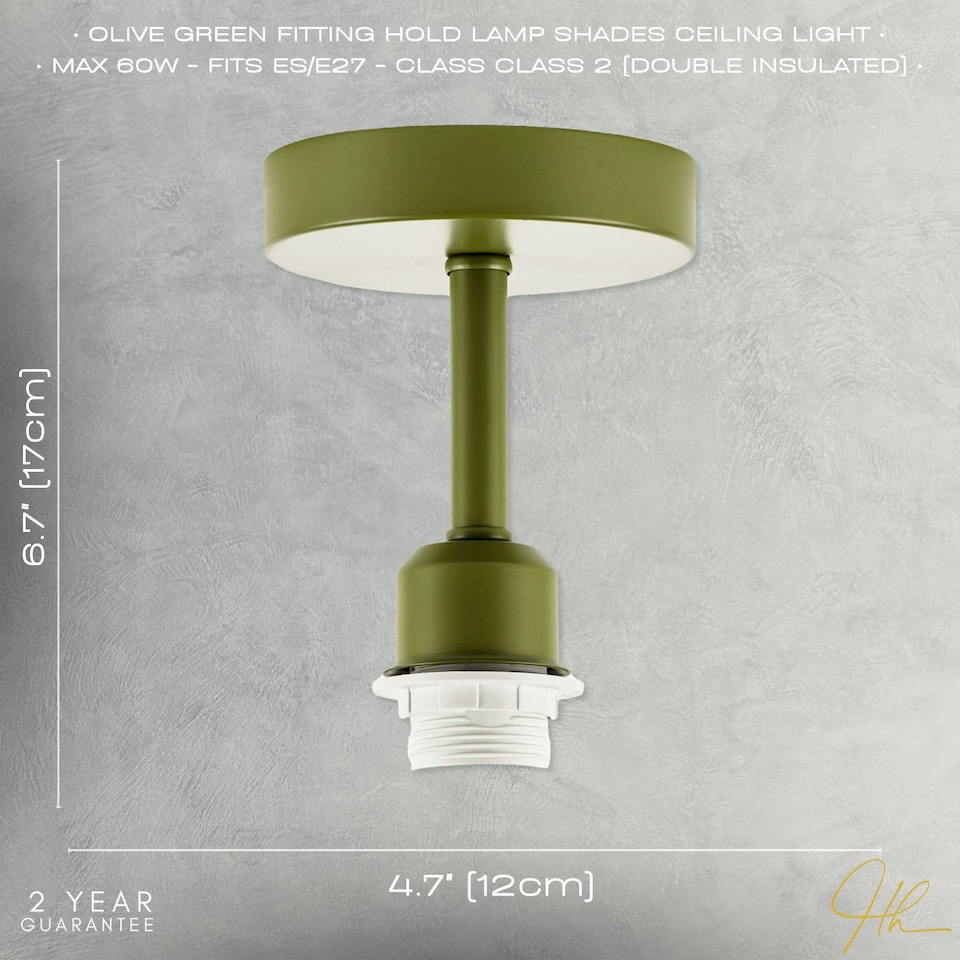 image 1 of Traditional Olive Green Ceiling Light Fitting to Hold Lamp Shades