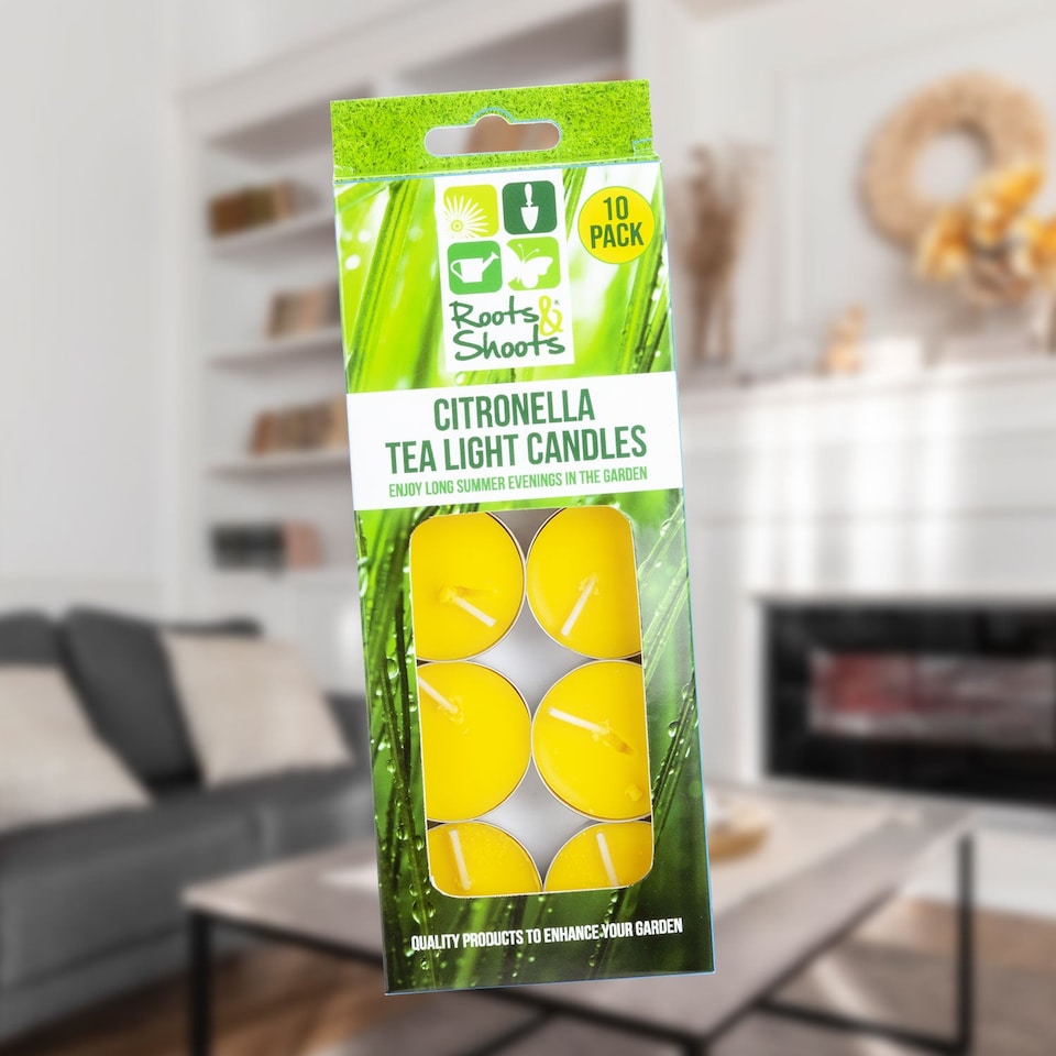 image 1 of PMS Citronella Tealight Candles Insect Repellent Pack of 10 4cm Yellow