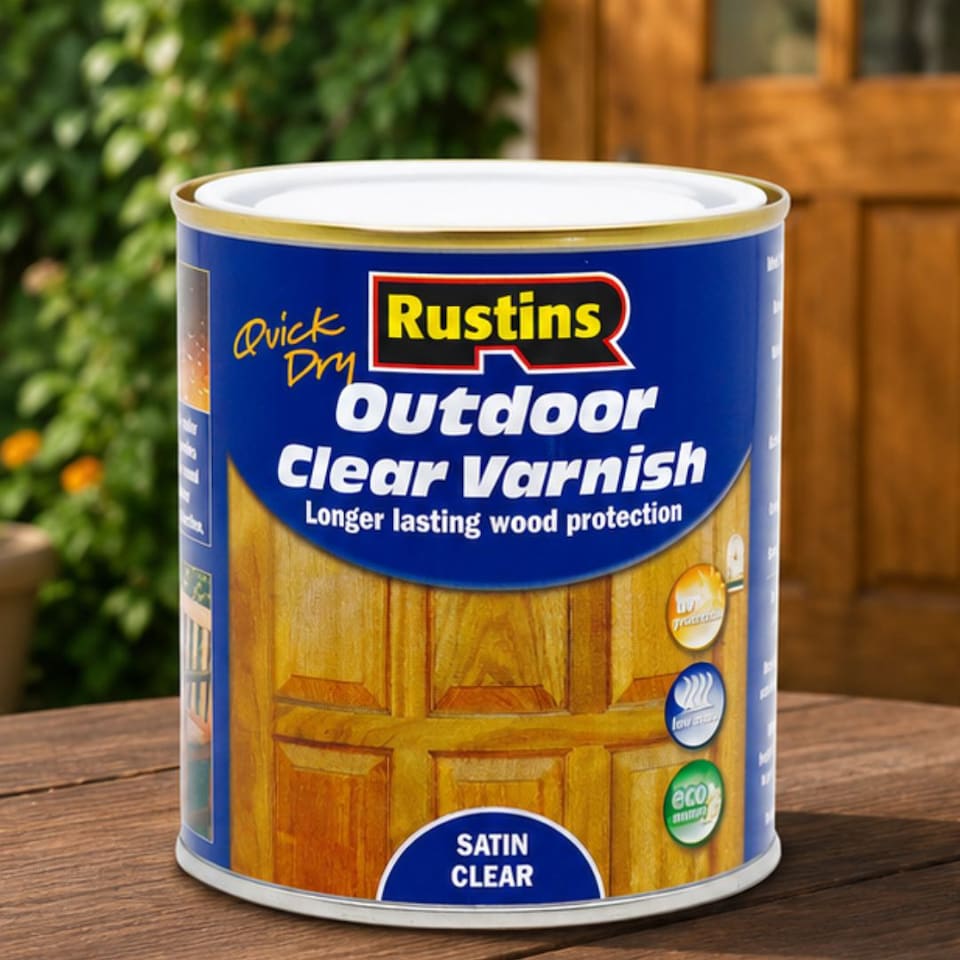 image 1 of Rustins Quick Dry Outdoor Clear Varnish Satin 250ml