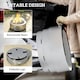 image 4 of Outsunny Round Fire Pit with Grill Net, Stainless Steel Firepit, Silver