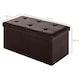 image 7 of HOMCOM Storage Ottoman Tool Box Faux Leather Folding Bench Foot Rest, Brown