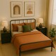 image 7 of King Size Bed Frame Metal Rounded Headboard Easy Assembly Under Bed Base Storage