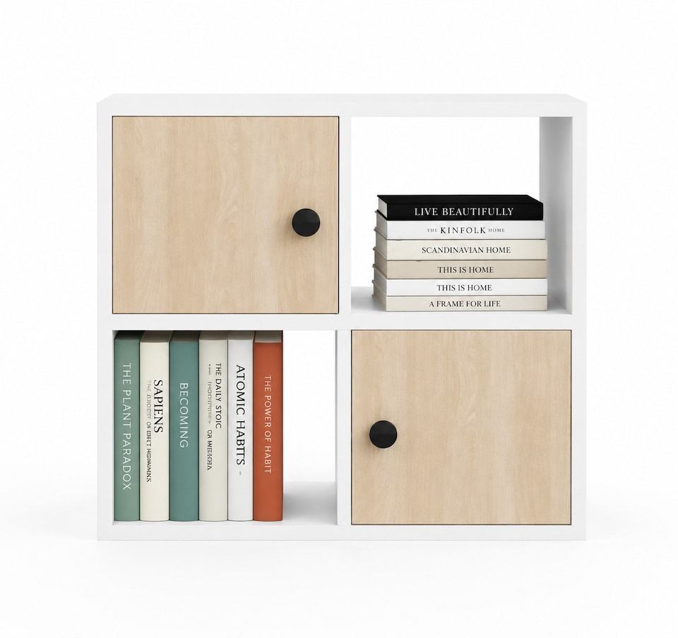 image 1 of Decorotika Tuttle 2-tier and 2 Cabinets Bookcase