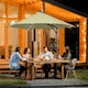 image 2 of Outsunny 3(m) Cantilever Garden Parasol Umbrella with Solar LED, Beige