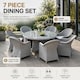 image 3 of Sorrento 6-Seater Rattan Dining Set, Round Garden Table with Chairs, Outdoor Patio Furniture Set
