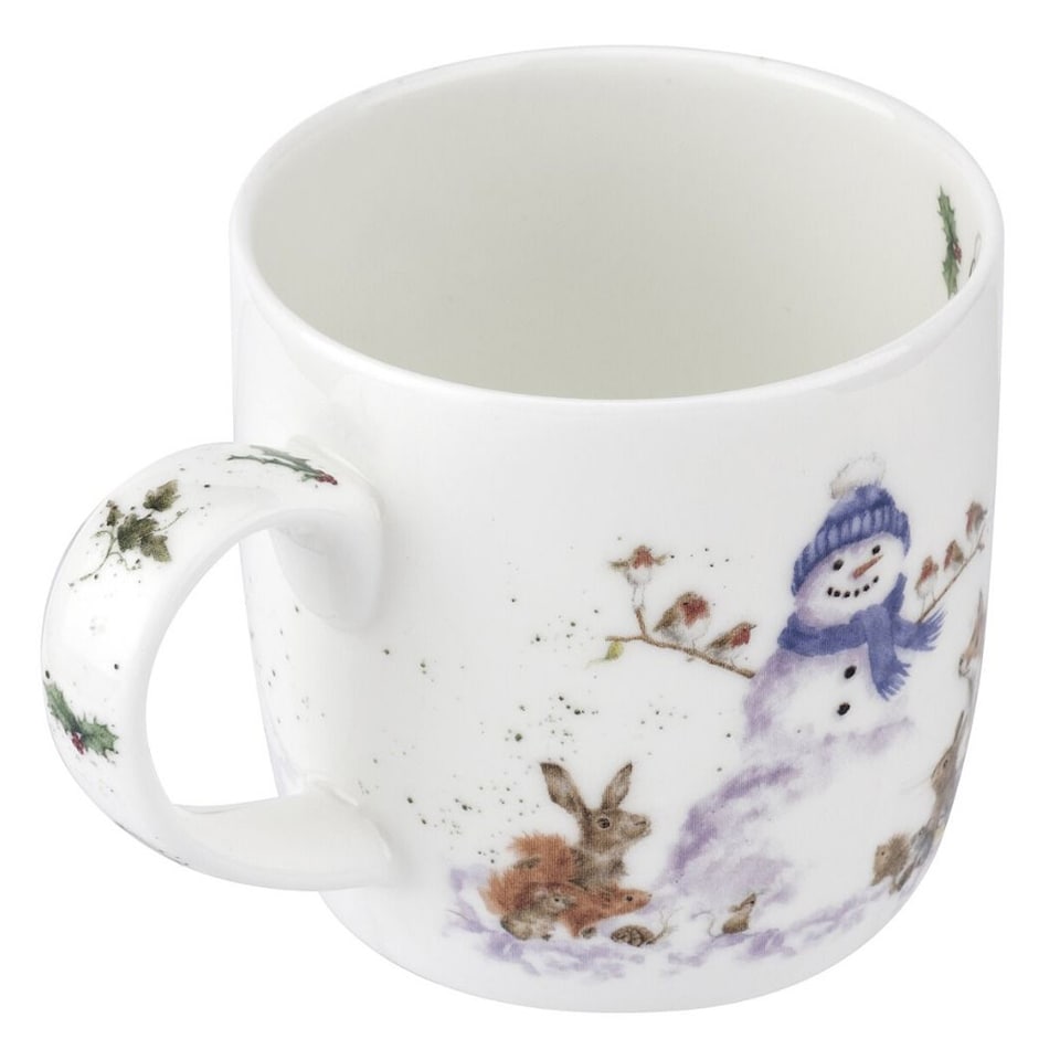 image 1 of Wrendale Designs Gathered All Around Snowman 300ml Fine Bone China Mug