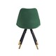 image 5 of Set of 6 Sofia Ergonomic Modern Dining Chairs Upholstered in Velvet, Metal Legs with Gold End Tips Green