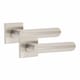 image 2 of Golden Grace Modern Lima Design Premium Bathroom Door Handles on Square Rose in Satin Nickel Finish | Grey | 1 Set