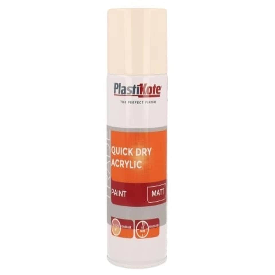 Trade Quick Dry Acrylic Spray Paint Matt Magnolia 400ml - PKT71015
