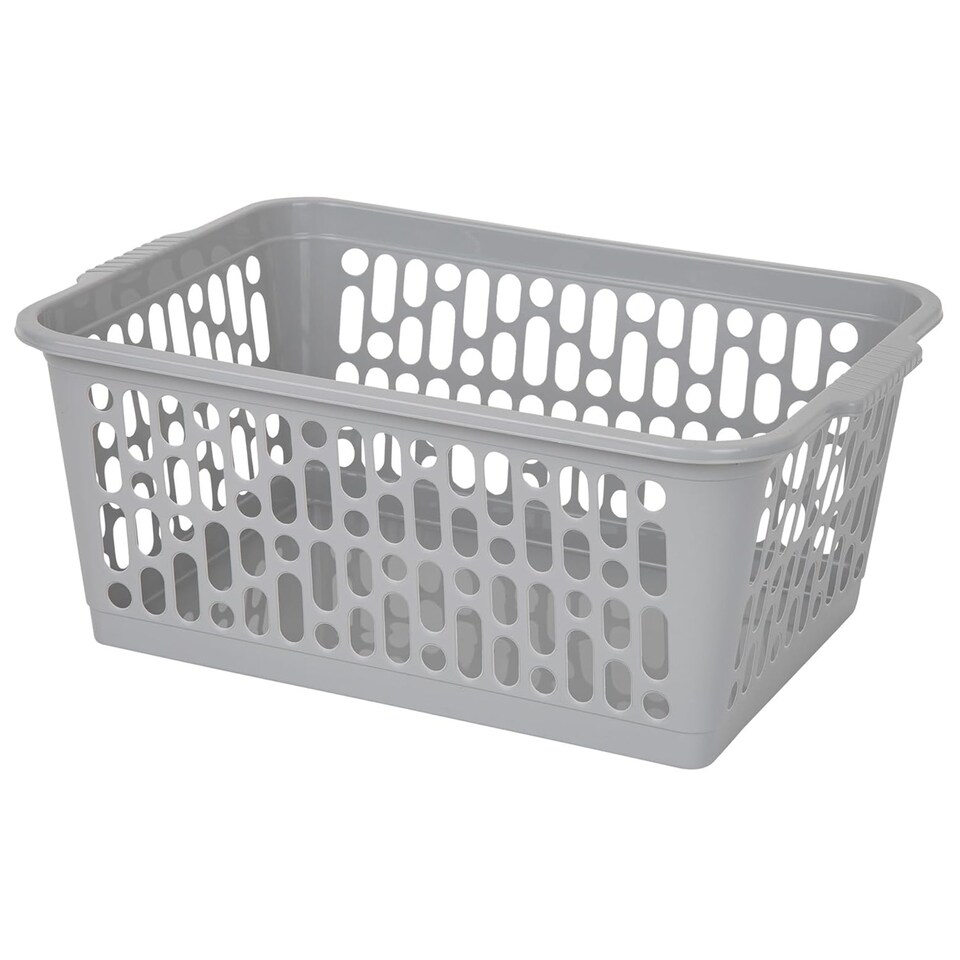 image 1 of 3 x Multipurpose Plastic Handy Storage Basket Cool Grey For Organisation