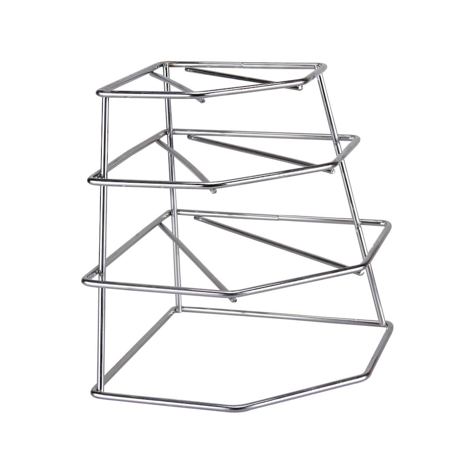 image 1 of Buckingham Premium 4 Tier Kitchen Plate Organising Rack - Chrome