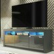 image 6 of TV Unit 160cm Grey Gloss Doors & Drawers Grey Matt Body Free LED Grey