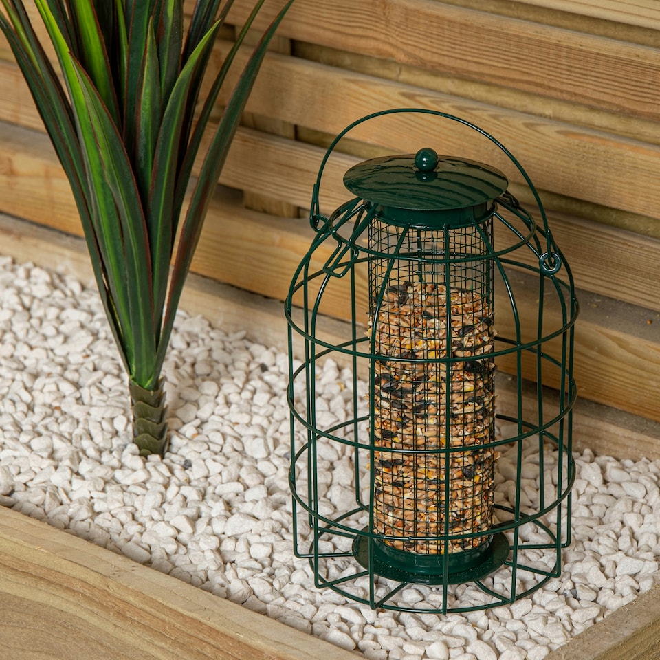 image 1 of Samuel Alexander Metal Hanging Bird Nut Feeder with Squirrel Guard
