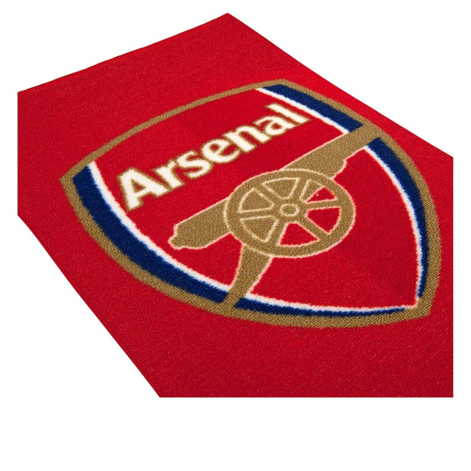 image 1 of Arsenal FC Official Printed Football Crest Rug/Floor Mat - Red - One Size