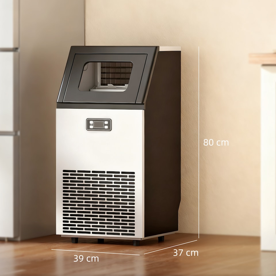 image 1 of HOMCOM Freestanding Ice Machine with 45kg/24H Capacity, Commercial Ice Maker