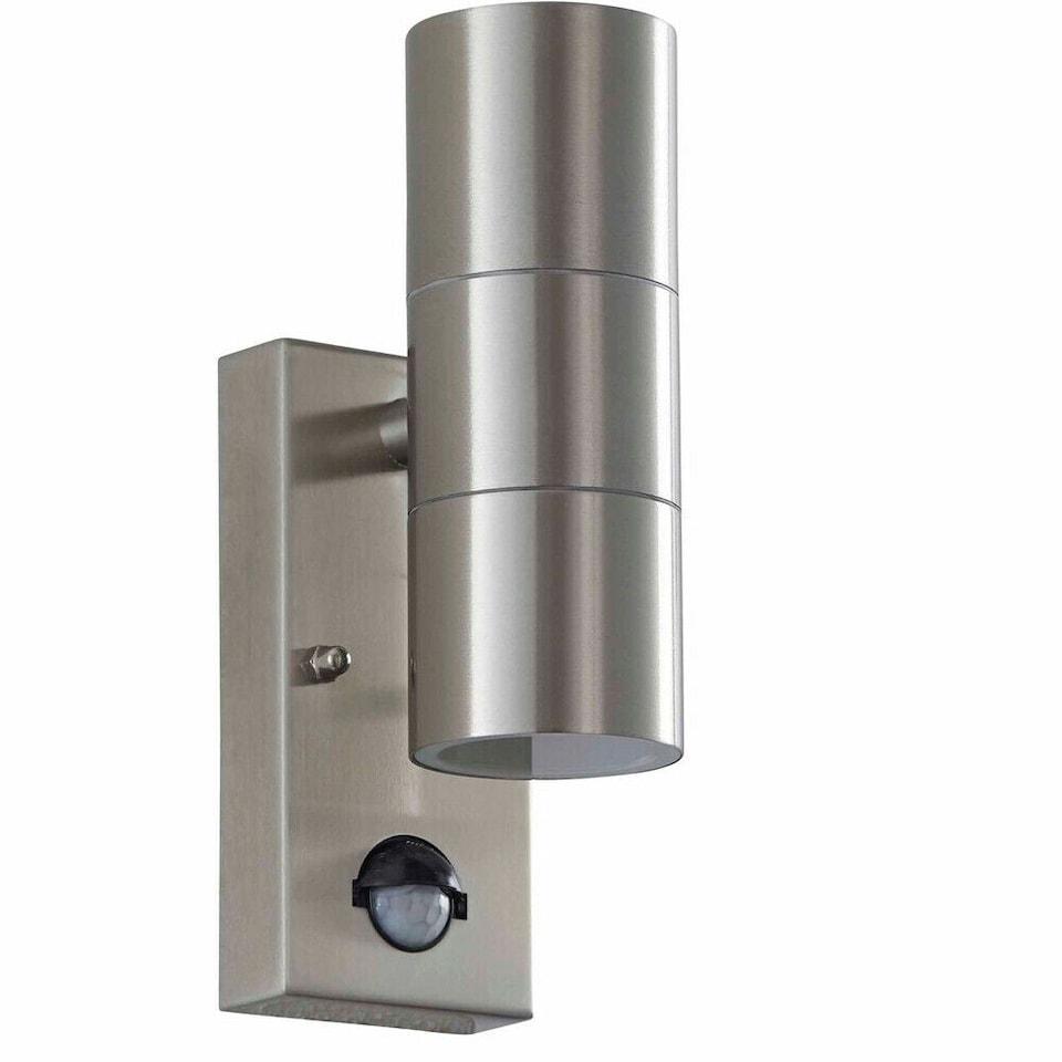 image 1 of IP44 Outdoor Twin Light Stainless Steel Round Doorway Lamp Wall Porch Security