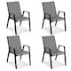 image 1 of COSTWAY Outdoor Dining Chairs Set of 4 Stackable Breathable Fabric