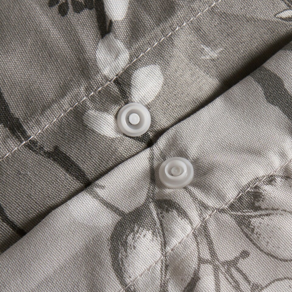 image 1 of OHS Willow Print Reversible Duvet Quilt Cover and Pillowcase Set, King - Grey