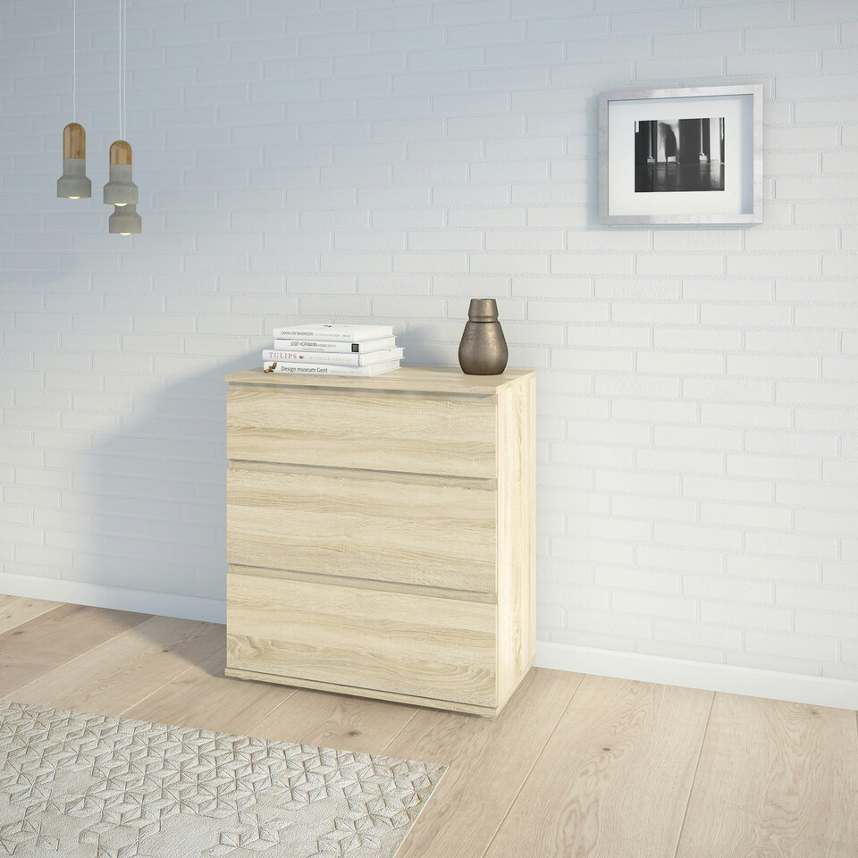 image 1 of Nova Chest of 3 Drawers in Oak
