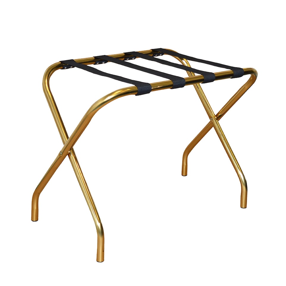 image 1 of Harbour Housewares Folding Metal Luggage Rack - Gold | Gold | Gold