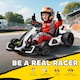 image 3 of HOMCOM 24V Electric Go Kart for Kids, Ride On Racing Kart with Adjustable Seat, Battery Powered Drifting Ride On Car with Music, Light, Slow Start, Button Start, Horn, for 6-12 Years, White