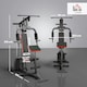 image 7 of HOMCOM Multi Home Gym Machine with 66kg Weights for Strength Training, Red
