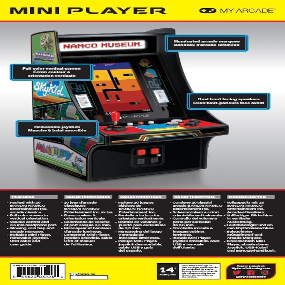 image 1 of Bandai Namco Museum Hits (20 in 1) Mini Player 10 Inch