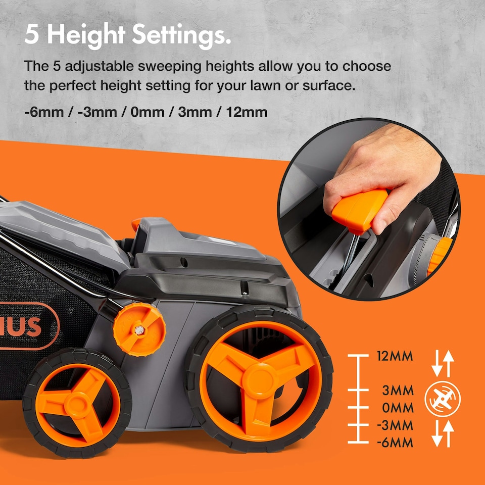 image 1 of VonHaus Artificial Grass Brush Sweeper Cleaner Machine 1800W