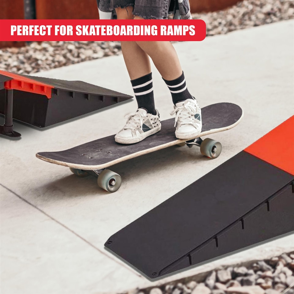 image 1 of GEEZY Multi-Functional 6-in-1 Mini Ramp Set For Roller Skates, Skateboards, Black