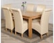 image 2 of Oslo 150 x 90 cm Medium Oak Dining Table and 6 Montana Leather Chairs | Cream | Cream
