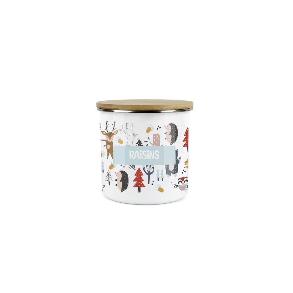 image 1 of Forest Animals Childrens Mini Snack Pot - Raisins