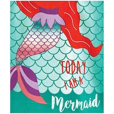 Home & Living Childrens/Kids Mermaid Microfibre Hooded Towel - Green/Orange/Purple - One Size | Green | One size