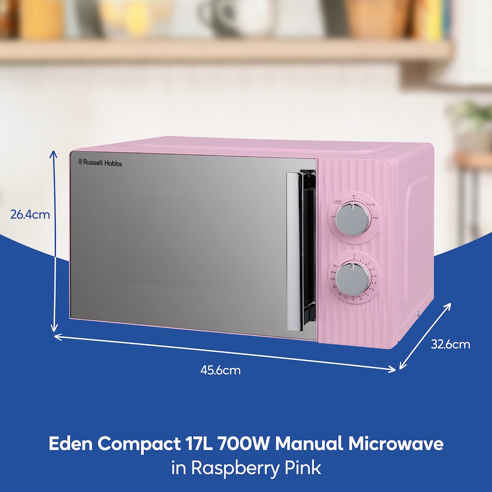 image 1 of Russell Hobbs Manual Microwave Eden 17L with 5 Power Levels Pink RHMM725RP
