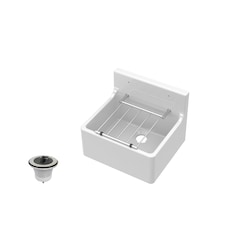 Traditional Fireclay Cleaner Kitchen Sink with Waste | White | White
