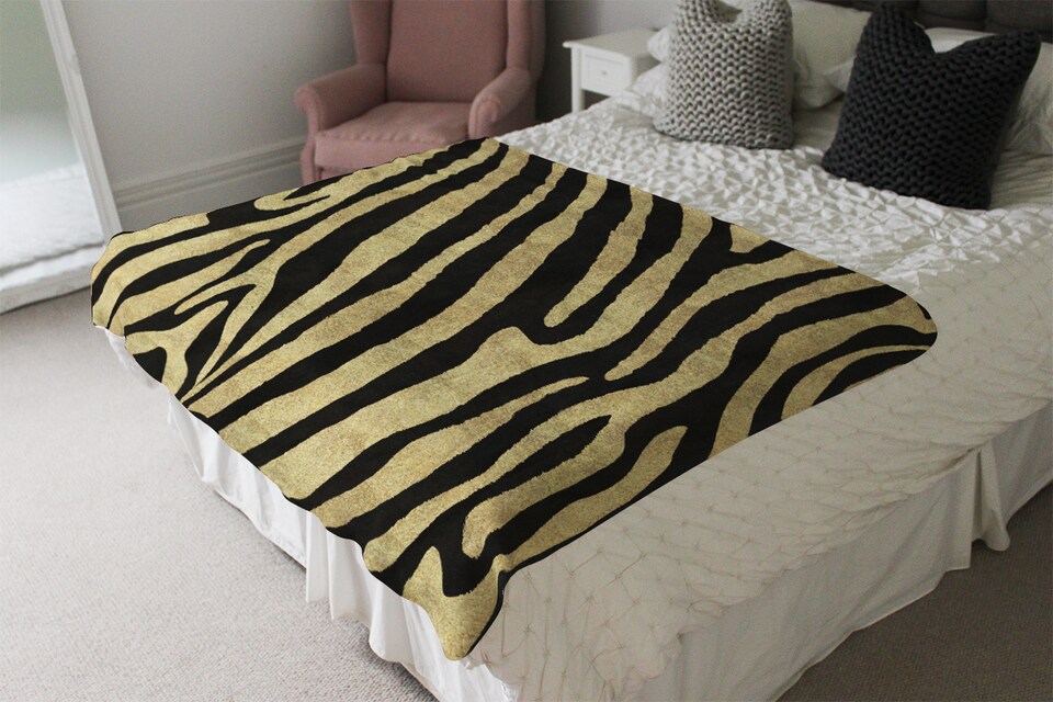 image 1 of Golden Zebra Blanket | Multi