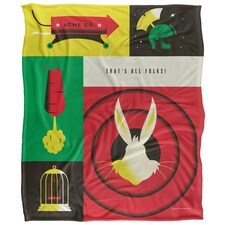 Looney Tunes Thats All Folks Blanket - Multicoloured - One Size