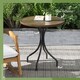 image 4 of Outsunny 66cm Diameter Garden Side Table, Round Bistro Coffee Table, Outdoor Patio Table with Steel Frame and Slat Tabletop for Balcony and Porch, Brown Wood Grain | Brown | Brown Wood Grain