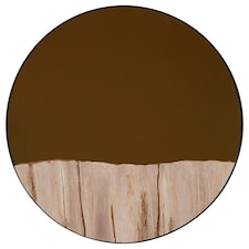 Interiors by Premier Petrified Wood Tile Large Round Mirror Gold