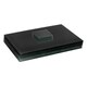 image 1 of Harbour Housewares Black Glass Dining Set - 12pc - 40 x 30cm Placemats & Coasters Black