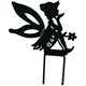 image 2 of Set of 4 Small Black Fairy Silhouettes With Stake Garden Deco Ornament