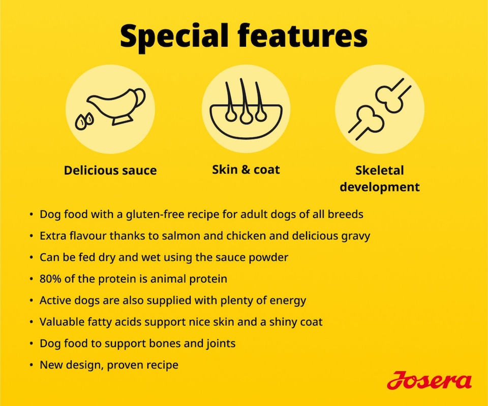 image 1 of Josera Adult Festival complete dog food | For fussy dogs | Feed dry or wet for delicious gravy | Chicken & Salmon | All breed sizes | 3kg