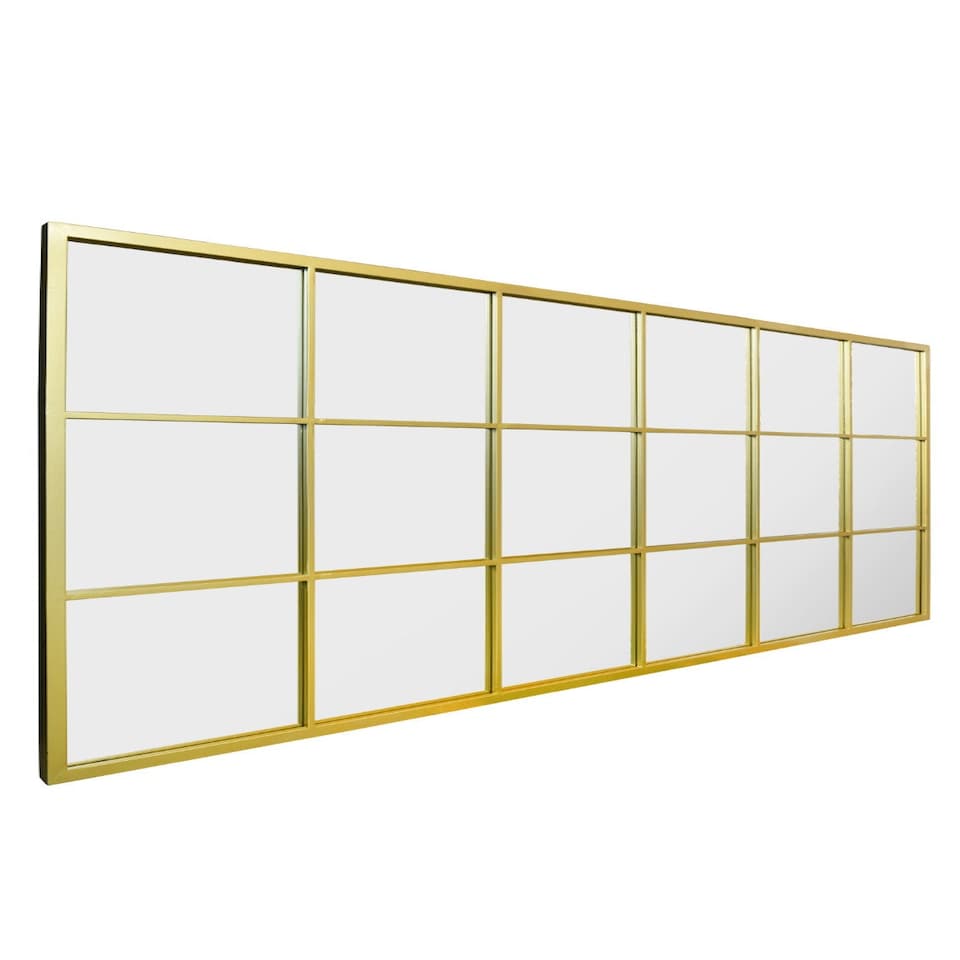 image 1 of The Fenestra - Gold Modern Window Leaner / Wall Mirror 69" X 33" (174CM X 85CM) Gold