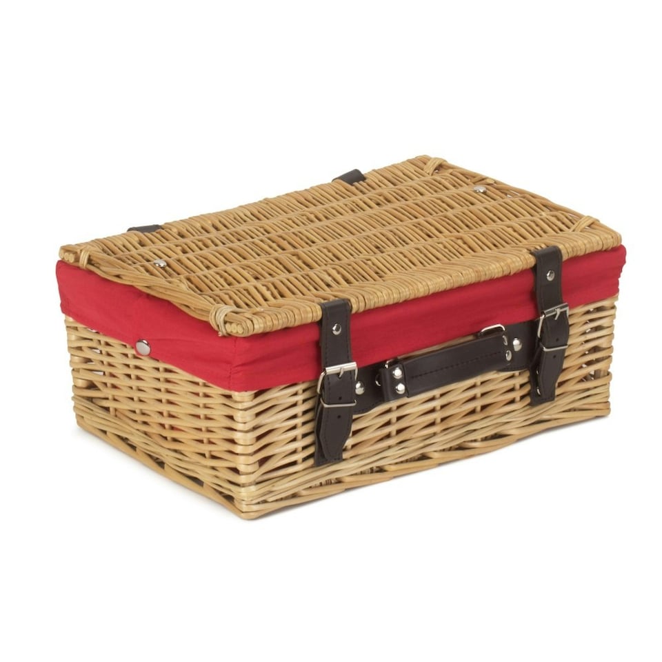 image 1 of 36cm Wicker Picnic Basket with Lining Black | Black | One Size