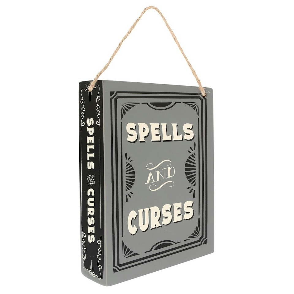 image 1 of Something Different Spells And Curses Hanging Sign - Grey - One Size