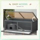image 4 of PawHut Wooden Hamster Cage w/ Sliding Tray, Openable Top, Hut, Grey