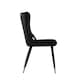 image 3 of Set of 4 New York Modern Velvet Dining Chairs with High Back, Black Metal Legs Black | Gold End Tips