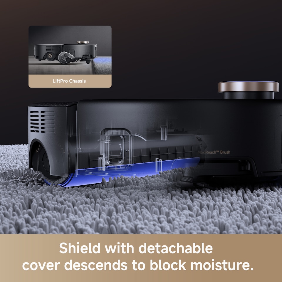 image 1 of MOVA Z60 Ultra Roller Complete Robot Vacuum Cleaner and Mop, 28000Pa Suction Power, Obstacle Avoidance and Step Clearance, Black