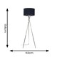 image 3 of ValueLights Camden Chrome Tripod Floor Lamp Navy Shade & Bulb Blue